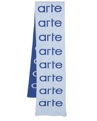 Arte' Écharpe à logo en intarsia - Bleu