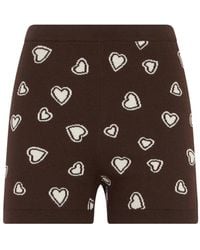 Moschino - Mini-Short En Laine À Motif De Cœur - Lyst