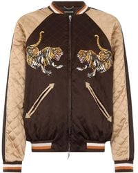 Roberto Cavalli - Gewatteerd Bomberjack Met Geborduurde Tijger - Lyst