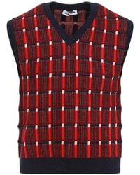 Jil Sander - Check-Pattern V-Neck Vest - Lyst
