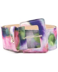 Patrizia Pepe - Watercolour-Print Buckled Belt - Lyst