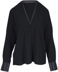 Vince - Blouse À Bords Satinés - Lyst