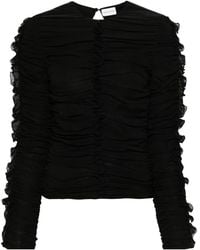 Magda Butrym - Ruched Silk-Blend Top - Lyst