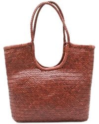 Dragon Diffusion - Ns Diagonal Triple Jump Woven Leather Tote Bag - Lyst