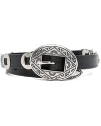 Golden Goose - Belt Threads Washed Leather Hammered Studs And Applicatio - Lyst