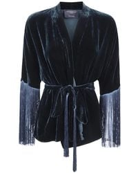 Antonelli - Fringed Velvet Top - Lyst