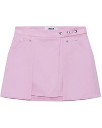 MSGM - Mini-Rok Met Knoop Afwerking - Lyst