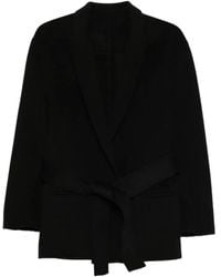 Alberta Ferretti - Jas Met Ceintuur En Dubbele Rij Knopen - Lyst
