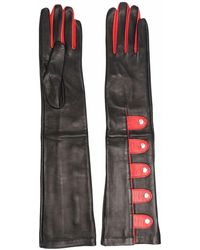 Manokhi Zweifarbige Handschuhe - Schwarz