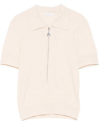 Patrizia Pepe - Ribbed Zip-Up Polo Shirt - Lyst