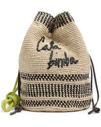 Bimba Y Lola - Medium Plaited-Raffia Bucket Bag - Lyst