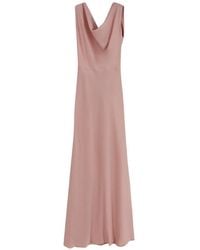 ACTUALEE - Satin-Finish Cowl-Neck Maxi Dress - Lyst