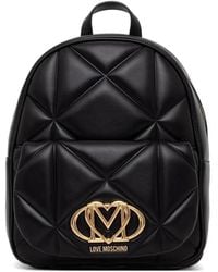 Love Moschino - Quilted Logo-Plaque Backpack - Lyst