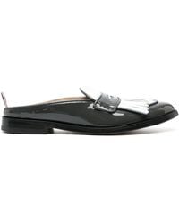Thom Browne - Fringe-detail Patent-leather Mule Loafers - Lyst