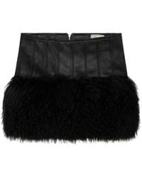Blumarine - Faux-Fur Trim Mini Skirt - Lyst