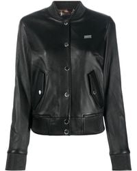 Philipp Plein - Leather Bomber Jacket - Lyst