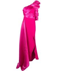 Gaby Charbachy - Asymmetric Draped One-Shoulder Gown - Lyst