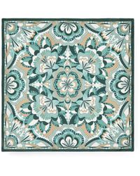 Lancel - Motif Floral Logo-Print Silk Scarf - Lyst