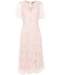 Nissa - Lace-overlay Pleated Dress - Lyst
