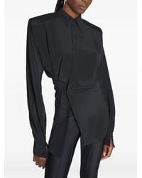 Mugler - Padded-shoulder Asymmetrical Shirt - Lyst