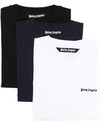 Palm Angels - Twee Katoenen T-shirts Met Geborduurd Logo - Lyst