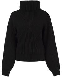 Sportmax - Ribbed-Knit High-Neck Sweater - Lyst