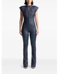 Manière De Voir - Annette Wax Coated Denim Jumpsuit - Lyst