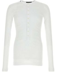 Dolce & Gabbana - Ribbed-Knit Henley T-Shirt - Lyst