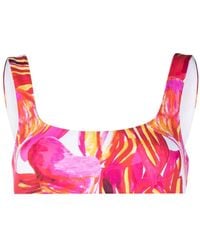 Louisa Ballou - Top Bikini Con Stampa - Lyst