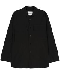 Jil Sander - Katoenen Overhemd Met Logo Label - Lyst