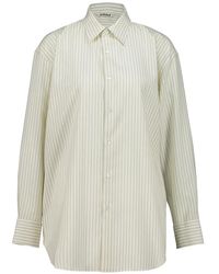 AURALEE - Gestreepte Wollen Blouse - Lyst