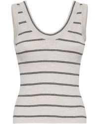 Brunello Cucinelli - Striped Ribbed Tank Top - Lyst