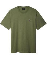 Paul Smith - Khaki Organic Cotton Zebra-Logo T-Shirt - Lyst