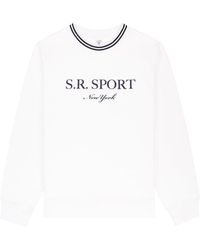 Sporty & Rich - Sr Sport Logo-print Cotton Sweatshirt - Lyst