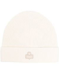 Isabel Marant - Logo-embroidered Ribbed-knit Beanie - Lyst