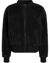 Karl Lagerfeld - Logo-embroidered Zip-up Bomber Jacket - Lyst