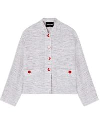 Giorgio Armani - Button-Up Textured Jacket - Lyst