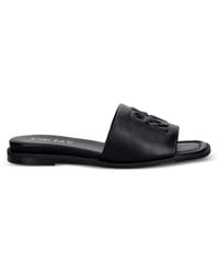 DKNY - Flache Sandalen Mit Logo-Prägung - Lyst