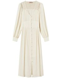 Twinset - Long Jacquard Dress With Lace - Lyst