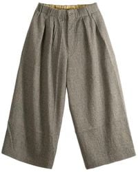 Uma Wang - Pantalones Con Motivo Chevron Y Pinzas - Lyst
