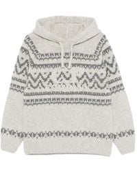 C.P. Company - Patterned Knitted Hoodie - Lyst