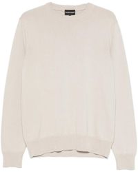 Emporio Armani - Logo-Embroidered Crew-Neck Sweater - Lyst
