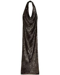 Patrizia Pepe - Sequin-Embellished Halterneck Maxi Dress - Lyst