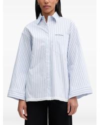 Isabelle Blanche - Lace-Trim Striped Shirt - Lyst