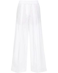 Brunello Cucinelli - Elastic-Waist Wide-Leg Trousers - Lyst