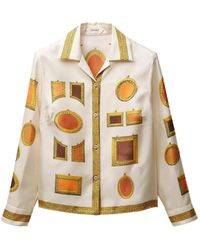 Versace - Zijden Twill Blouse Met Print - Lyst
