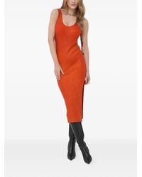 Patrizia Pepe - Ribbed-Knit Side-Slit Midi Dress - Lyst