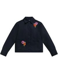 Area - Embroidered-Flower Cargo Jacket - Lyst