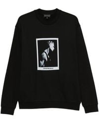 Emporio Armani - Printed Cotton Sweatshirt - Lyst
