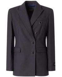 Pinko - Double-Breasted Pinstripe Blazer - Lyst